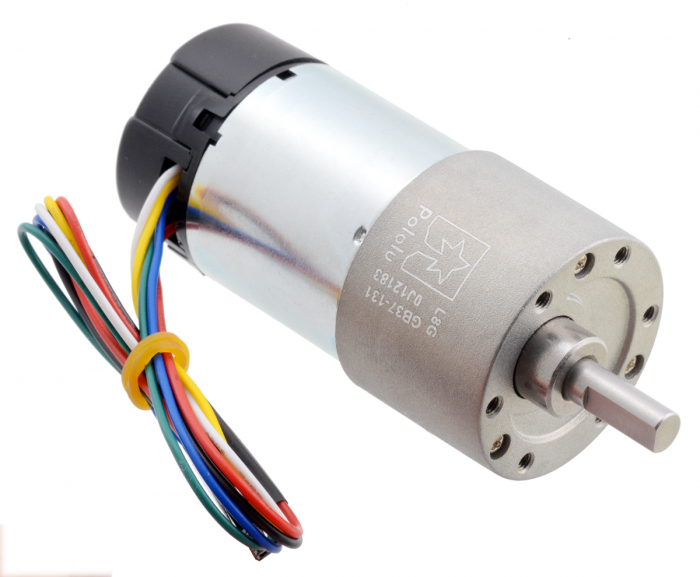 Pololu motor electric metalic 24V, 131:1, 37Dx73L, pinion elicoidal,encoder