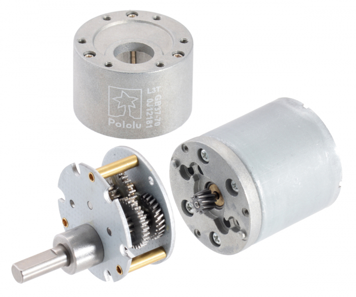 Pololu motor electric metalic 24V, 191, 37Dx68L, pinion elicoidal, encoder [5]