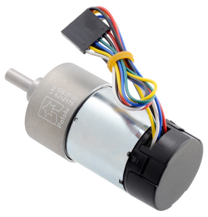 Pololu motor electric metalic 24V, 30:1, 37Dx68L, pinion elicoidal, encoder [3]