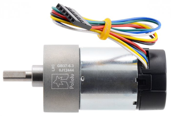 Pololu motor electric metalic 24V, 6.31, 37Dx65L, pinion elicoidal,encoder [2]