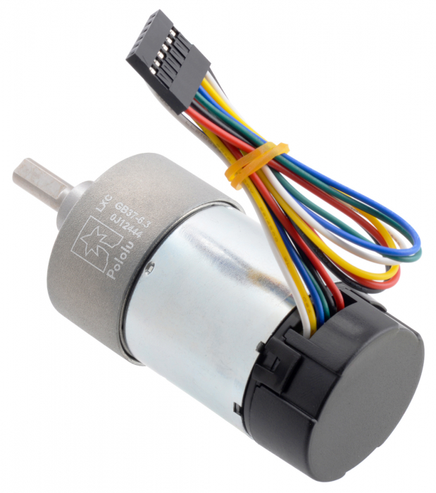 Pololu motor electric metalic 24V, 6.31, 37Dx65L, pinion elicoidal,encoder [3]