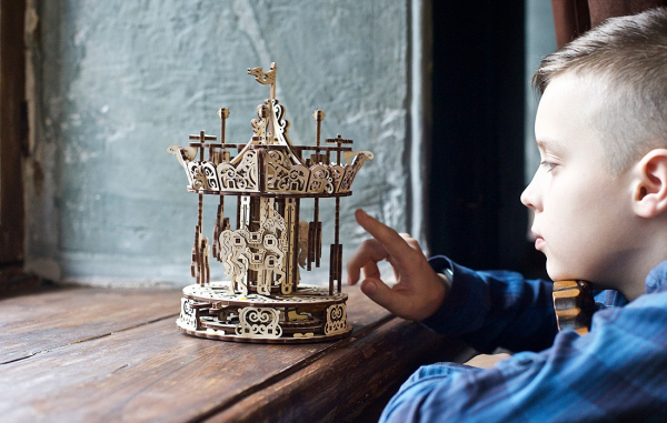 Puzzle mecanic 3D Ugears Carusel [15]