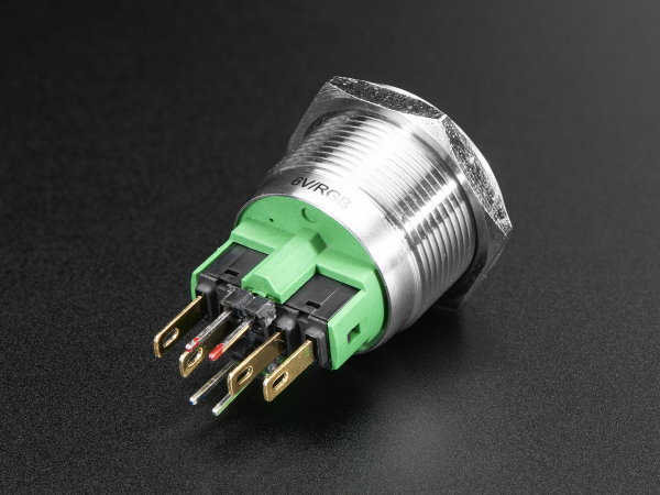 Buton RGB fara mentinere cu protectie la intemperii - 22mm 6V [2]