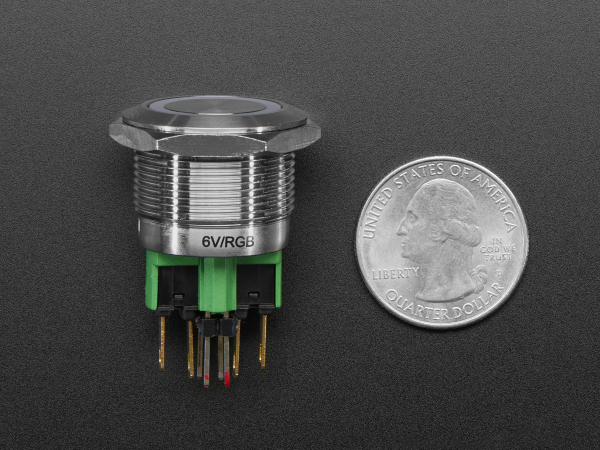 Buton RGB fara mentinere cu protectie la intemperii - 22mm 6V [4]