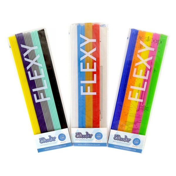 Set filamente flexibile pentru 3Doodler - multicolore, FLEXY, Mix 1, Retro [1]