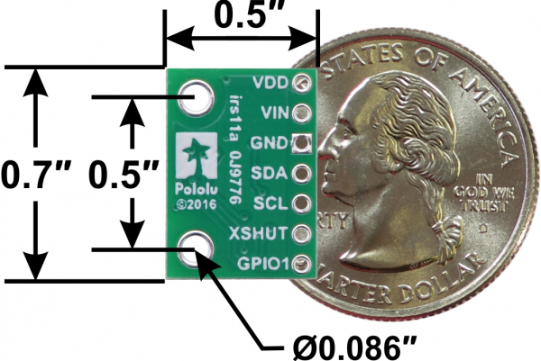 Senzor de distanta VL53L1X  ToF si regulator de tensiune, max 4m [3]
