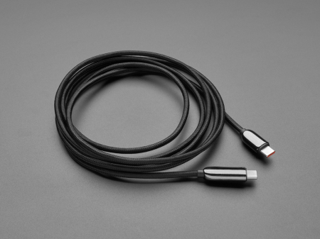 Import - Cablu USB C la USB C cu Display 100W - 2 metri, Negru impletit