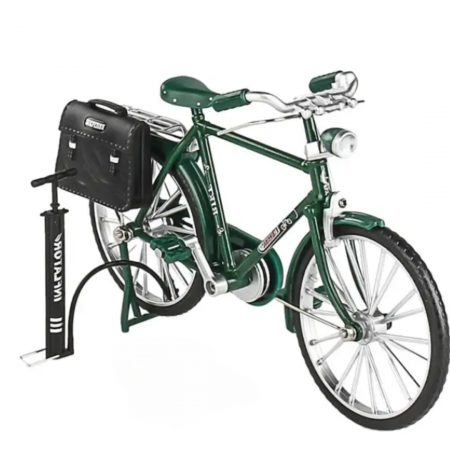 Import - Mini Bicicleta Retro DIY, Ornament din Aliaj Metalic, Mini Bicicleta - Verde