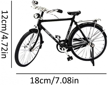Mini Bicicleta Retro DIY, Ornament din Aliaj Metalic, Mini Bicicleta - Negru [4]