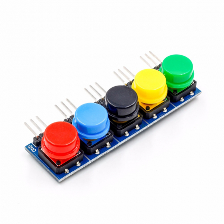 Pentru Incepatori - Set de 5 module electronice de constructie cu buton cu cheie mare