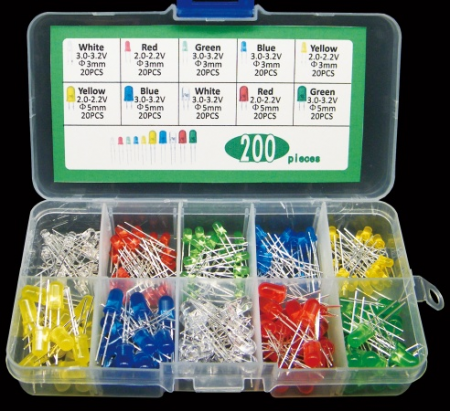 LED - Kit LED 200PCS 5 Culori F3/F5 MM in Cutie Plastica