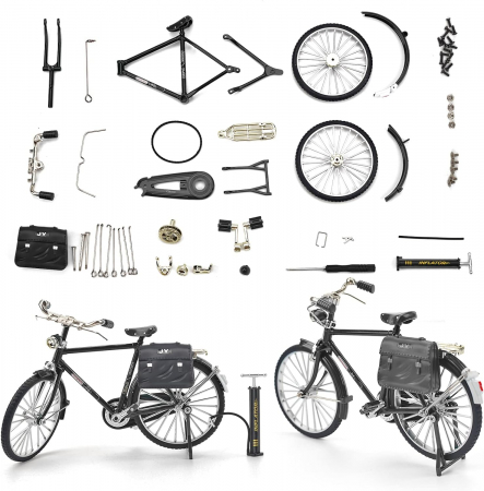 Mini Bicicleta Retro DIY, Ornament din Aliaj Metalic, Mini Bicicleta - Verde [1]
