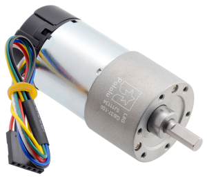 Motor 37D - Pololu motor electric metalic 24V, 150:1, 37Dx73L, pinion elicoidal, encoder