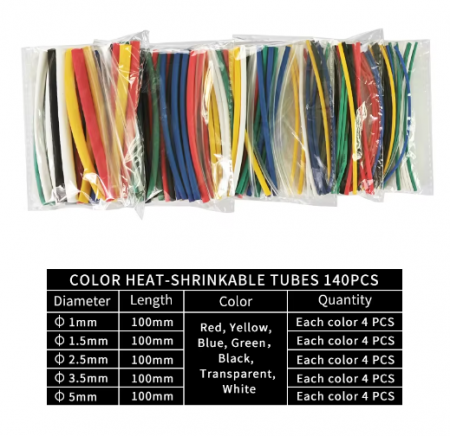 Cabluri - Kit Tuburi Termocontractibile Colorate 140PCS in Cutie Plastica