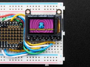 LCD - Adafruit 0.96" 160x80 Color TFT Display cu MicroSD Card Breakout - ST7735