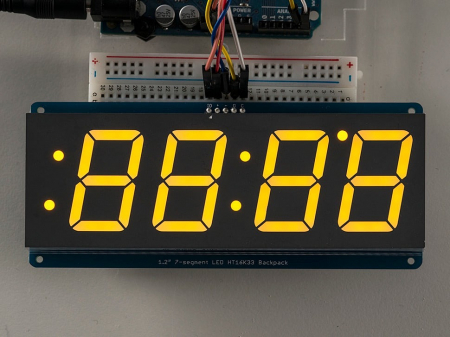 Componente - Adafruit Afisaj cu 4 Cifre si 7 Segmente de 1.2 inch cu Rucsac I2C - Galben 1