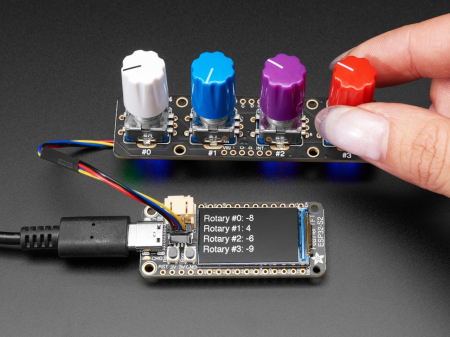 Generale - Adafruit Breakout I2C Quad Rotary Encoder cu NeoPixel - STEMMA QT  Qwiic 1