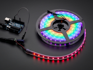 Componente - NeoPixel Digital RGB LED Strip - Negru 60 LED - Banda leduri - 1m