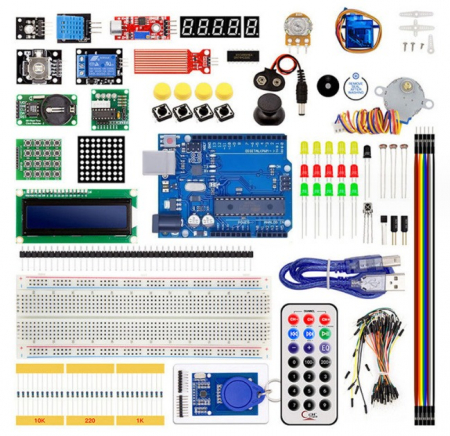 Kit Fun - Kit de initiere pentru invatarea programarii cu placa de dezvoltare pentru incepatori in Internet, editia oficiala Arduino, cu senzor RFID