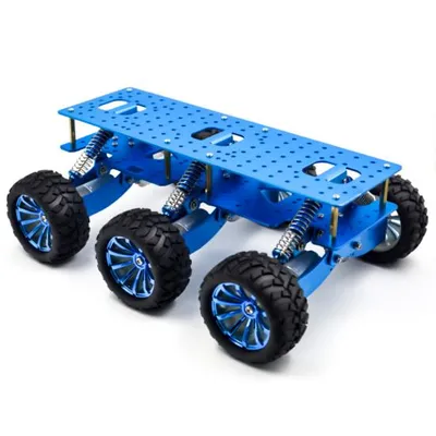 Sasiu - Platforma de masina inteligenta Blue 6WD pentru cautare si salvare, cu sasiu cu socuri, capabila sa escaladeze si sa mearga off-road, dotata cu WIFI