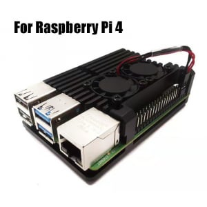 Carcasa aluminiu cu doua ventilatoare pentru Raspberry Pi 4 model B [1]