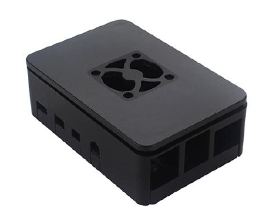 Cutii - Carcasa Neagra ABS pentru Raspberry 4B Compatibila cu Ventilatoare 3007 (fara ventilatoare incluse)