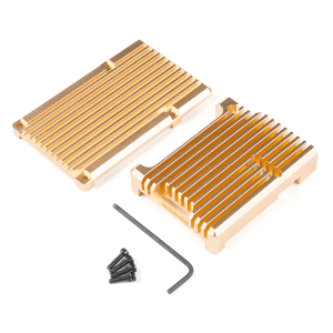 Carcasa radiator Pimoroni din aluminiu pentru Raspberry Pi 4 - Gold [1]