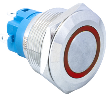 Butoane, Tastaturi - Comutator Metalic Buton Push cu Cap Plat 22MM 3-6V Rezistent la Apa Auto-resetabil cu LED Rosu