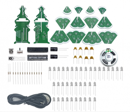 Kit DIY Pom de Craciun Rotativ Colorat cu Muzica si Bluetooth Priza EU [5]