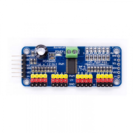 Servo - Driver PWM/Servo 12-bit pe 16 Canale cu Interfata I2C PCA9685 pentru Arduino sau Raspberry Pi