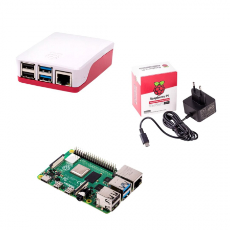LCD - Kit Raspberry Pi 4 model B 4Gb (Placa de baza, alimentator, carcasa)