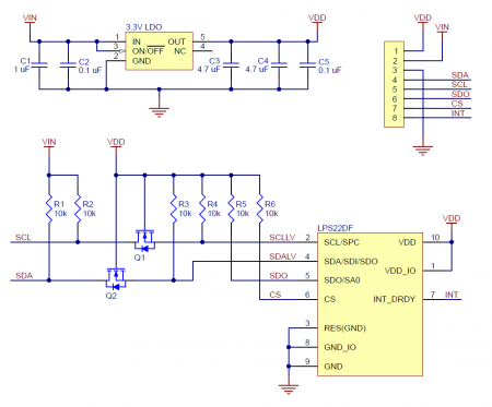 LPS22DF Pressure/Altitude Sensor Carrier with Voltage Regulator [2]