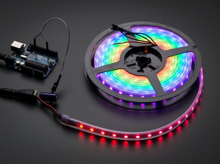 Componente - NeoPixel Digital RGB LED Strip - Negru 60 LED - Banda leduri - 4m 1