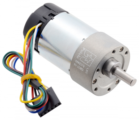 Motor 37D - Pololu motor electric metalic 24V, 101, 37Dx65L, pinion elicoidal, encoder