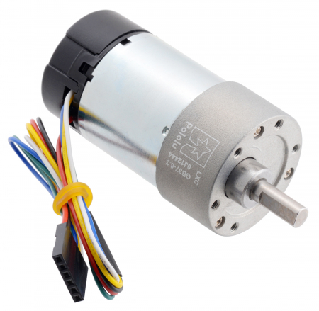 Motor 37D - Pololu motor electric metalic 24V, 6.31, 37Dx65L, pinion elicoidal,encoder