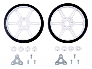 Roti si Senile - Roti Pololu  pentru axuri de 3mm si 4mm , 80 mm - Alb