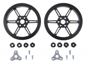 Roti si Senile - Roti Pololu cu mai multi butuci si insertii pentru axuri de 3mm si 4mm 80mm - Negru