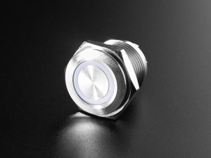 Butoane, Tastaturi - Buton metalic RGB cu mentinere cu protectie la intemperii - 16mm