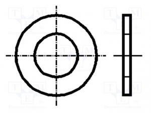 Suruburi, Piulite, Conectare - Saiba plata, rotunda, de 5mm, Kraftberg K2.2/D125-A2