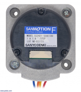 Sanyo Pancake Stepper Motor cu Encoder: Bipolar, 200 Steps/Rev, 42×24.5mm, 3.5V, 1 A/Faza, 4000 CPR [1]