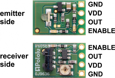 Senzor proximitate IR Pololu cu 38 kHz, castig fix si luminozitate mare [5]
