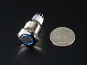 Buton metalic albastru cu mentinere cu protectie la intemperii - 16mm [1]