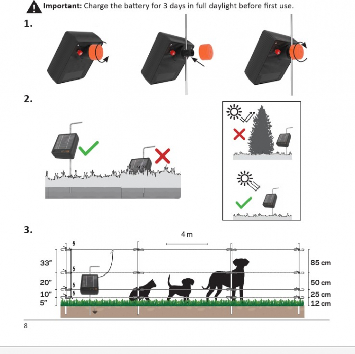 Aparat gard electric solar 3in1 – Gallagher S12 Solar - baterie cu litiu [10]