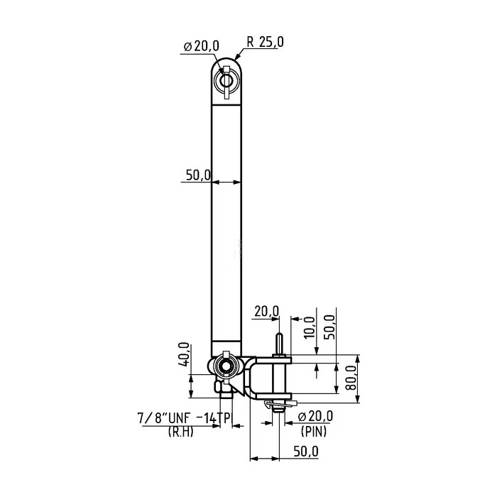 Bara remorcare cu bila 50 mm si bolt, pentru tiranti tractor 2500 kg (cat.1) [2]