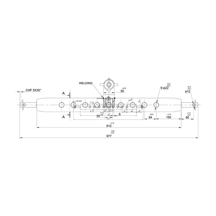 Bara remorcare cu bila 50 mm si bolt, pentru tiranti tractor 3500 kg (cat.2) [4]