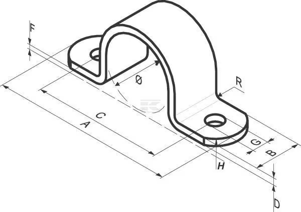 Bridă de țeavă galvanizată 1/2″ pentru fixare conducte în instalații de apă [2]