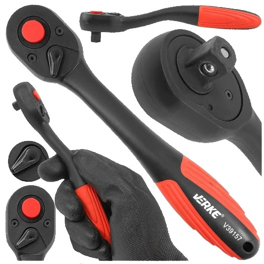 Cheie cu clichet antrenor 1/2" 72 dinti 245mm VERKE [2]