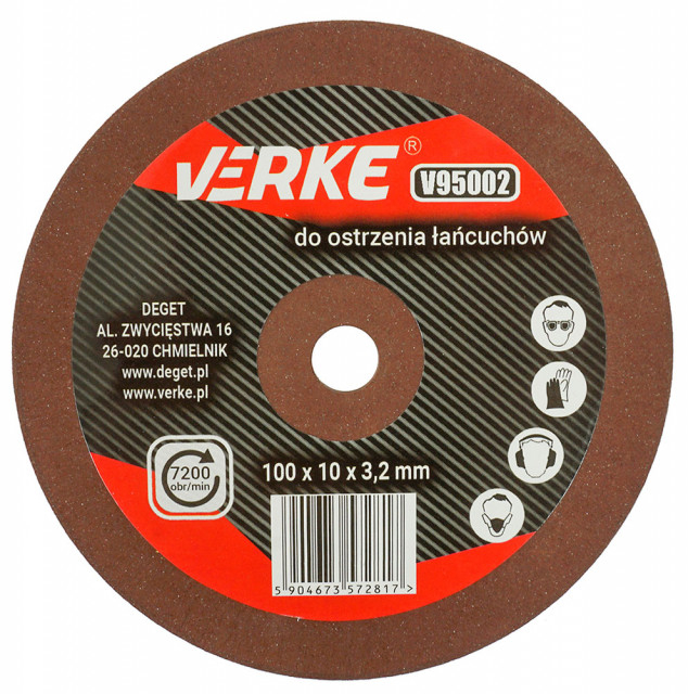 Disc abraziv pentru masina de ascutit lanturi 100x10x3.2mm VERKE [1]