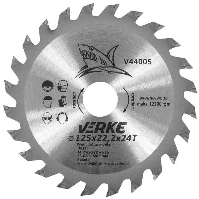 Disc circular debitare lemn 125x22.2x24T mm Verke [1]