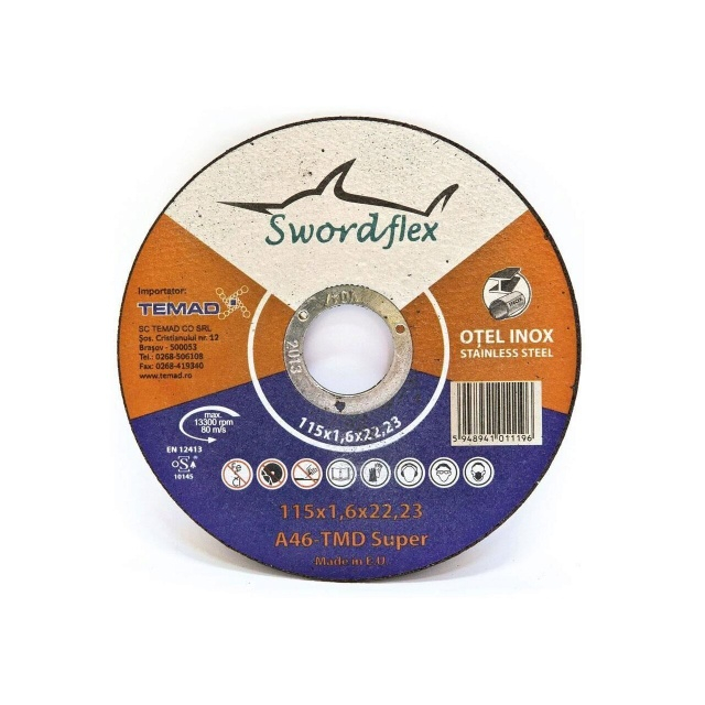 Disc de tăiere SWORDFLEX A 46 TMD SUPER, plat, pentru oțel, inox, 180mmx1,6mm [1]